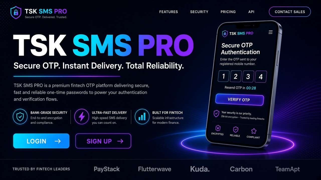 TSK SMS PRO — Login & Signup